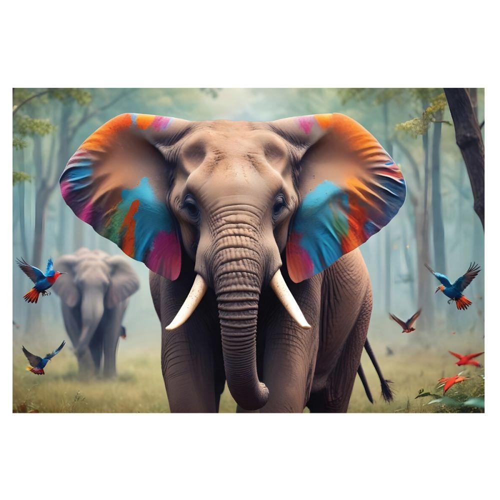 Пъзел Witty Puzzlezz, Слон с цветни уши, 250 части