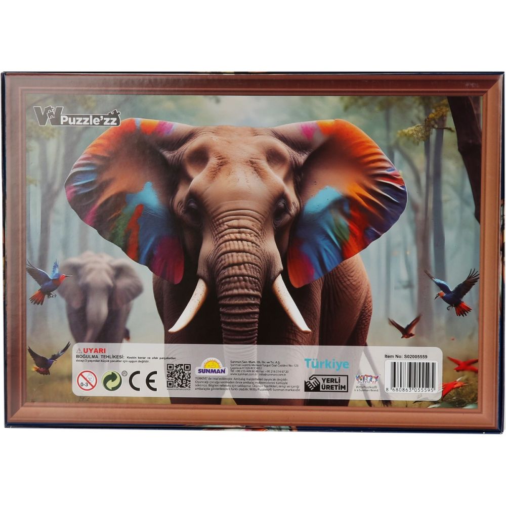 Пъзел Witty Puzzlezz, Слон с цветни уши, 250 части