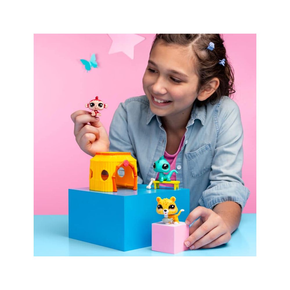 Комплект за игра с 3 животни, Littlest Pet Shop, Tiki Jungle