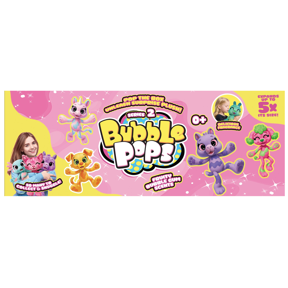 Ароматизирана плюшена играчка изненада, Bubble Pops, S2, Pop the Box, 34 см