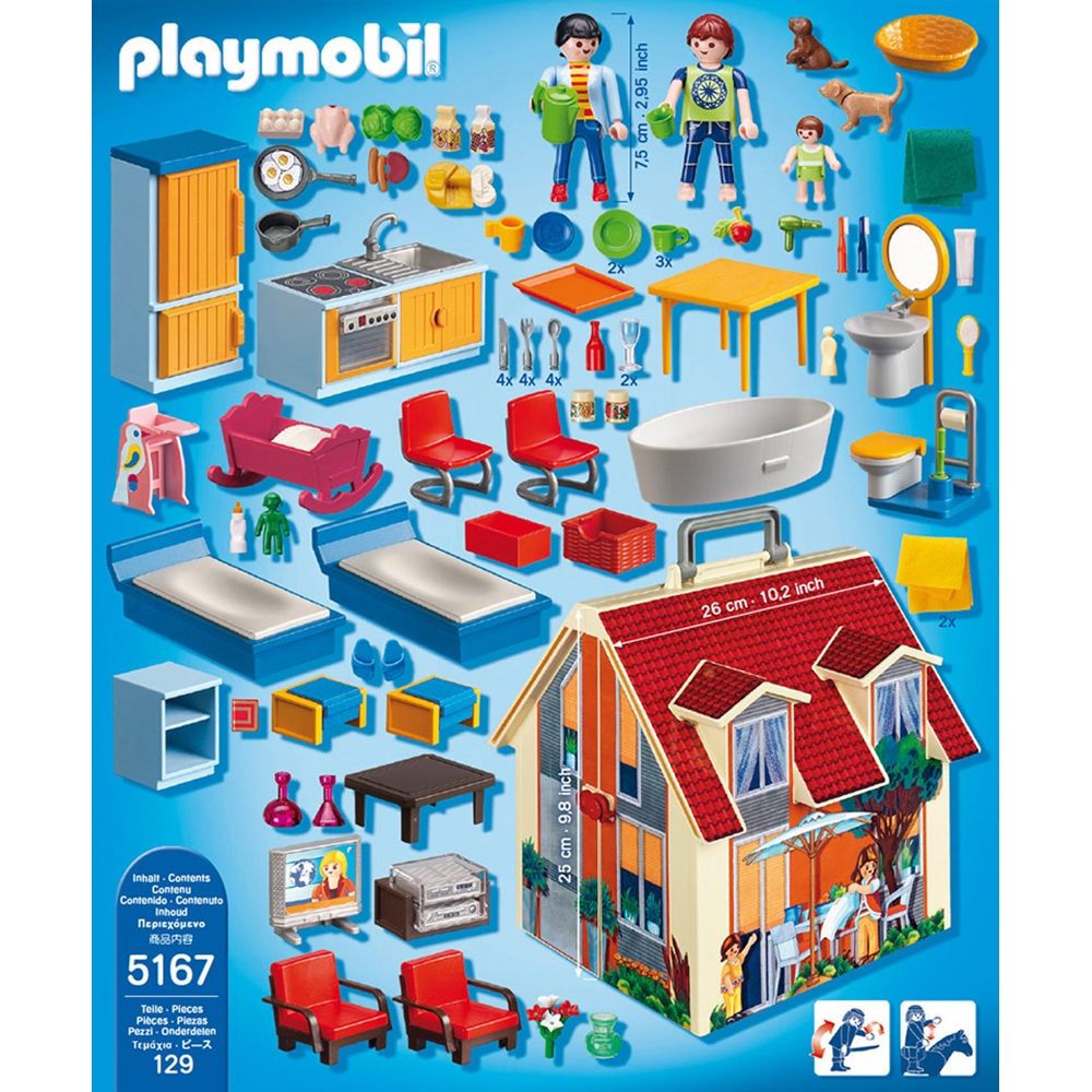 Строителен, преносим комплект Playmobil Dollhouse - Къща за кукли (5167)