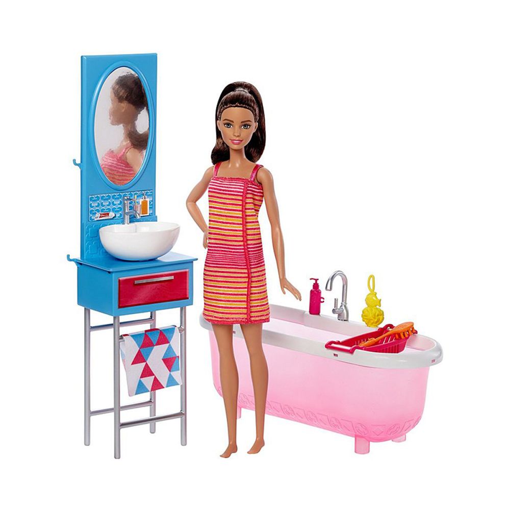 Комплект кукла Barbie с аксесоари за баня