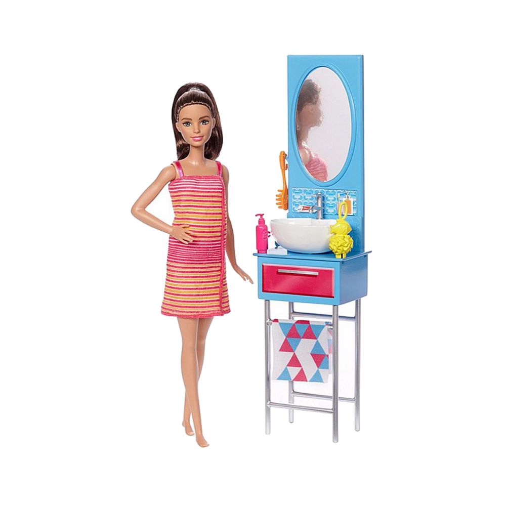 Комплект кукла Barbie с аксесоари за баня