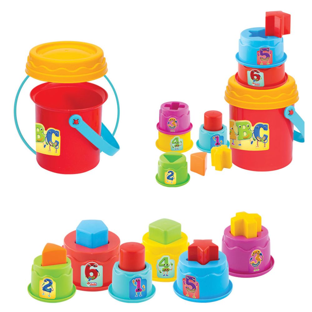 Играчка за сортиране и подреждане, Dede, Happy Towers, 14 части