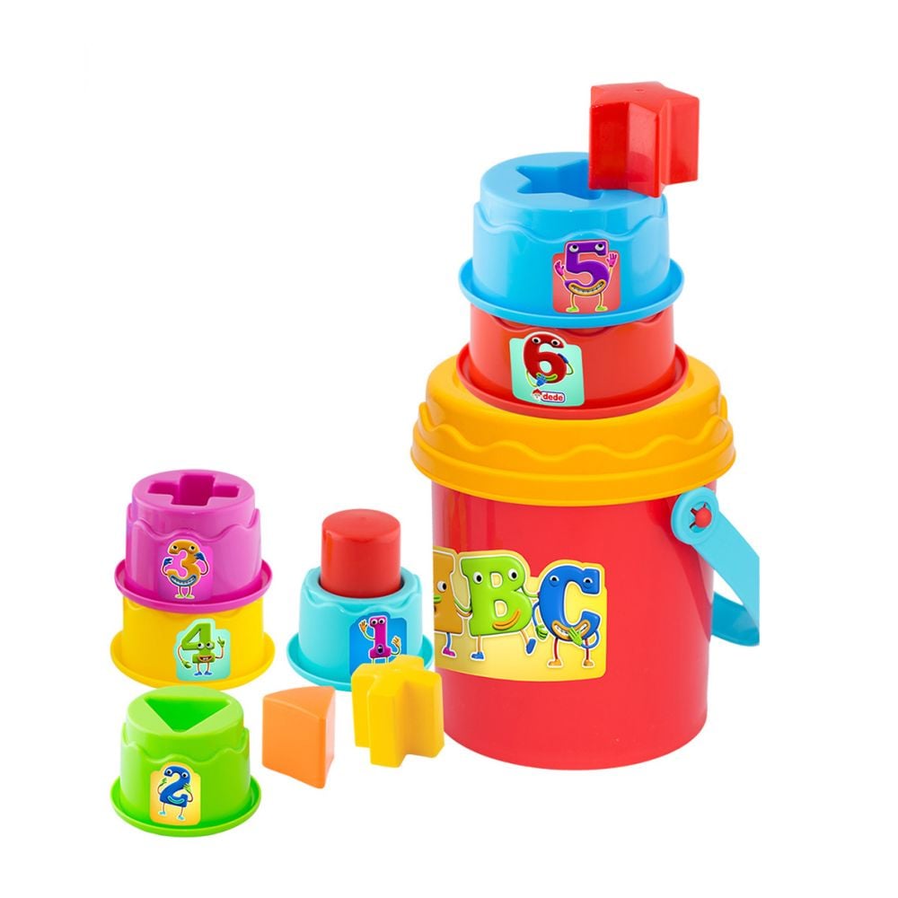 Играчка за сортиране и подреждане, Dede, Happy Towers, 14 части