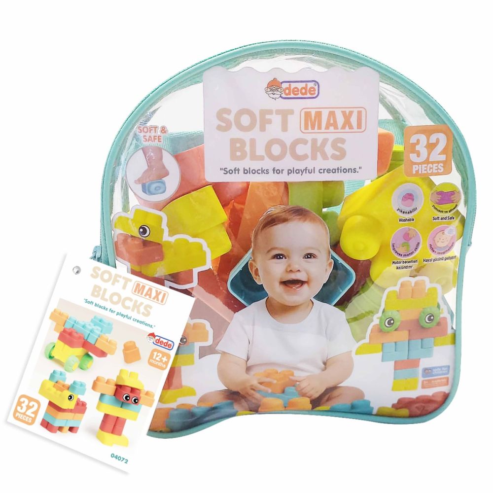 Строителен комплект, Dede, Soft Maxi Blocks, 32 части
