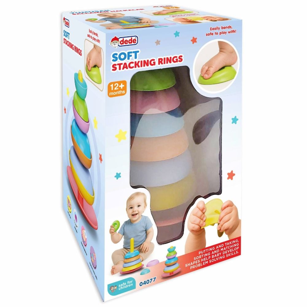 Играчка за сортиране и подреждане, Dede, Кула от меки чаши, 9 части