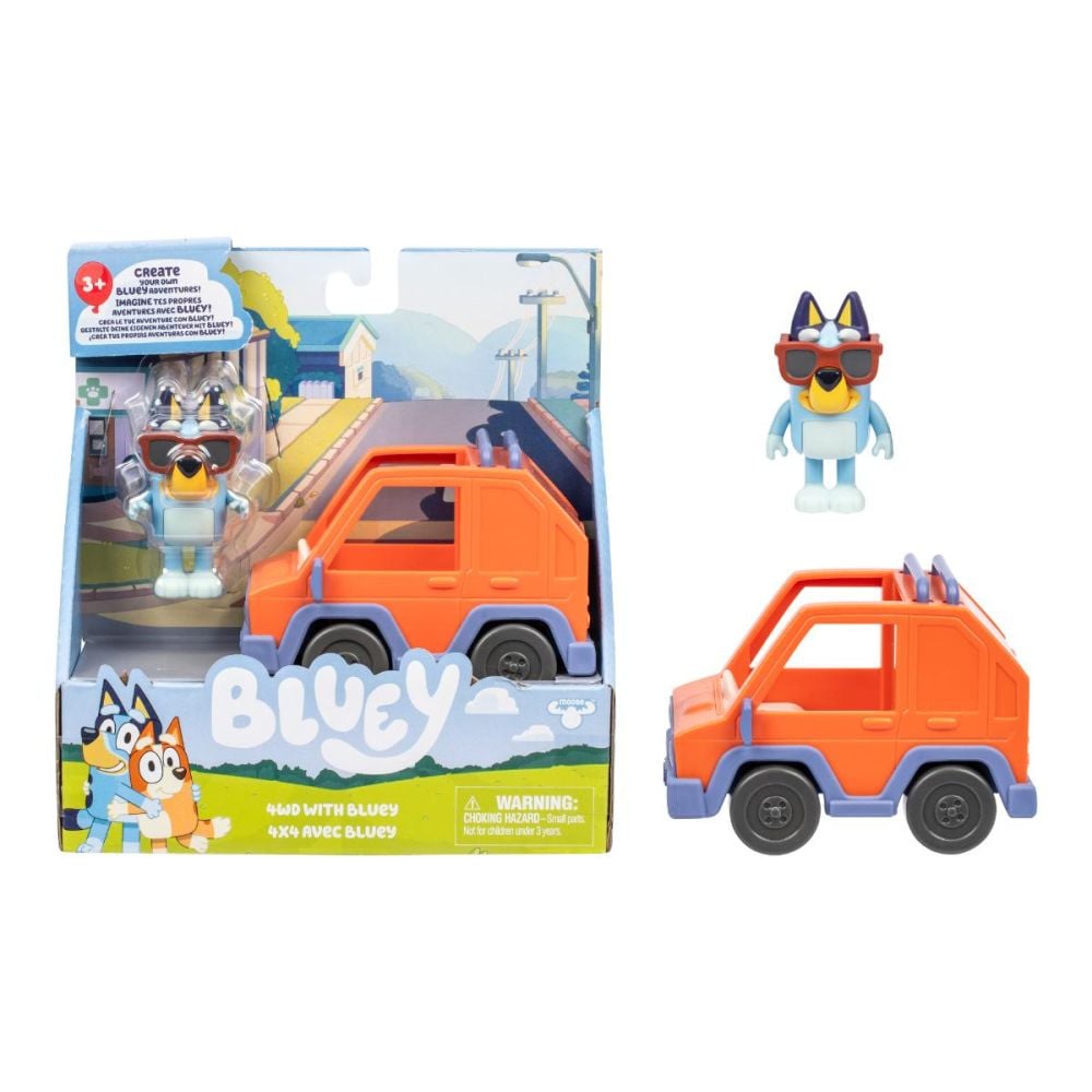 Комплект за игра с фигурка и кола, Bluey, 4WD и Bluey