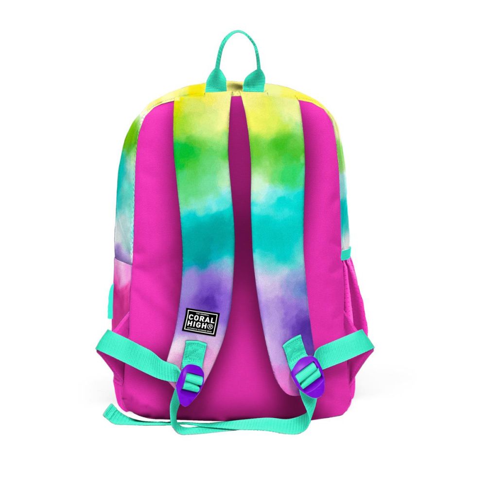 Раница с 4 отделения, Coral High, с USB, дъга