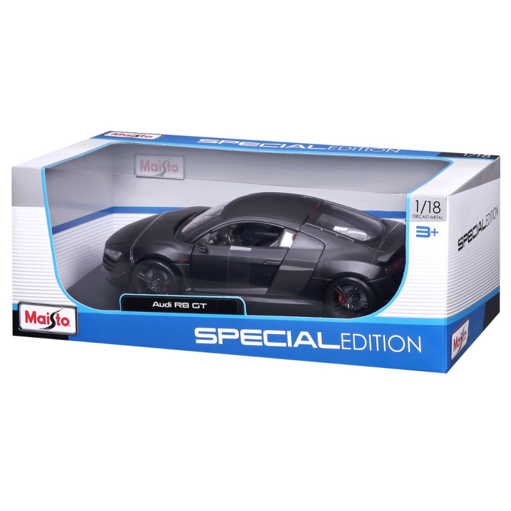 Метална количка, Maisto, Audi R8 GT, 1:18, Черна
