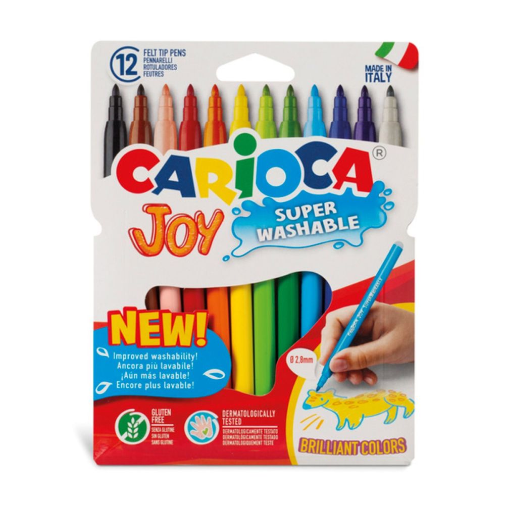 Комплект 12 миещи се маркера, Carioca, Joy