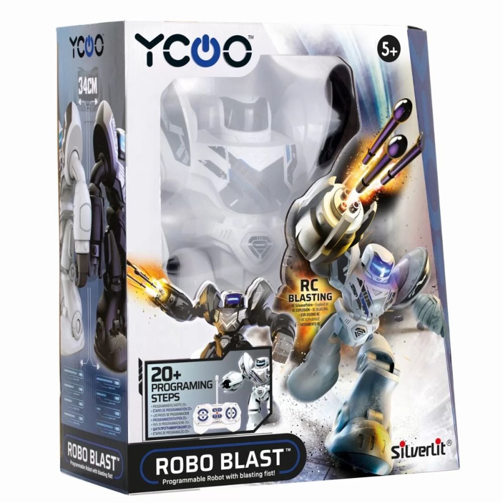Интерактивен робот, Silverlit, Ycoo, Robo Blast, Бял