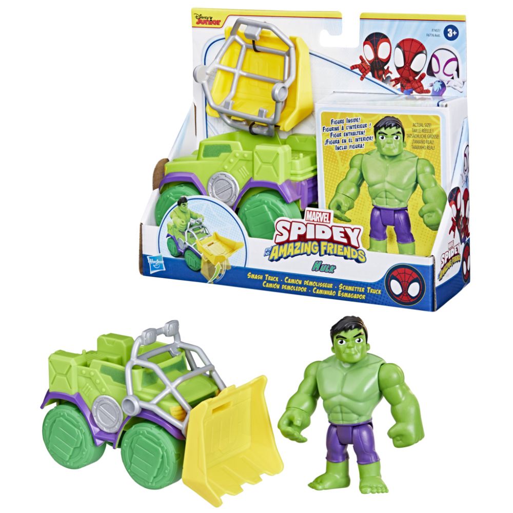 Фигурка с превозно средство, Spidey and His Amazing Friends, Hulk, F74575