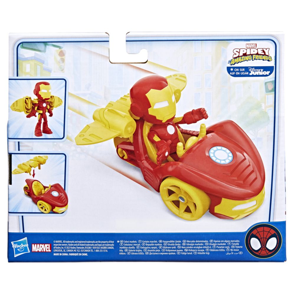 Фигурка с превозно средство, Spidey and His Amazing Friends, Iron Man, F74585