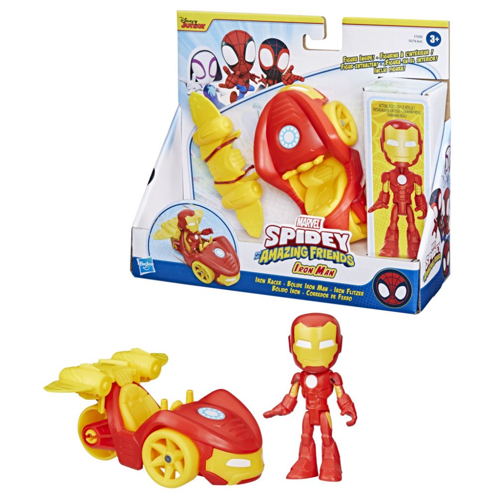 Фигурка с превозно средство, Spidey and His Amazing Friends, Iron Man, F74585