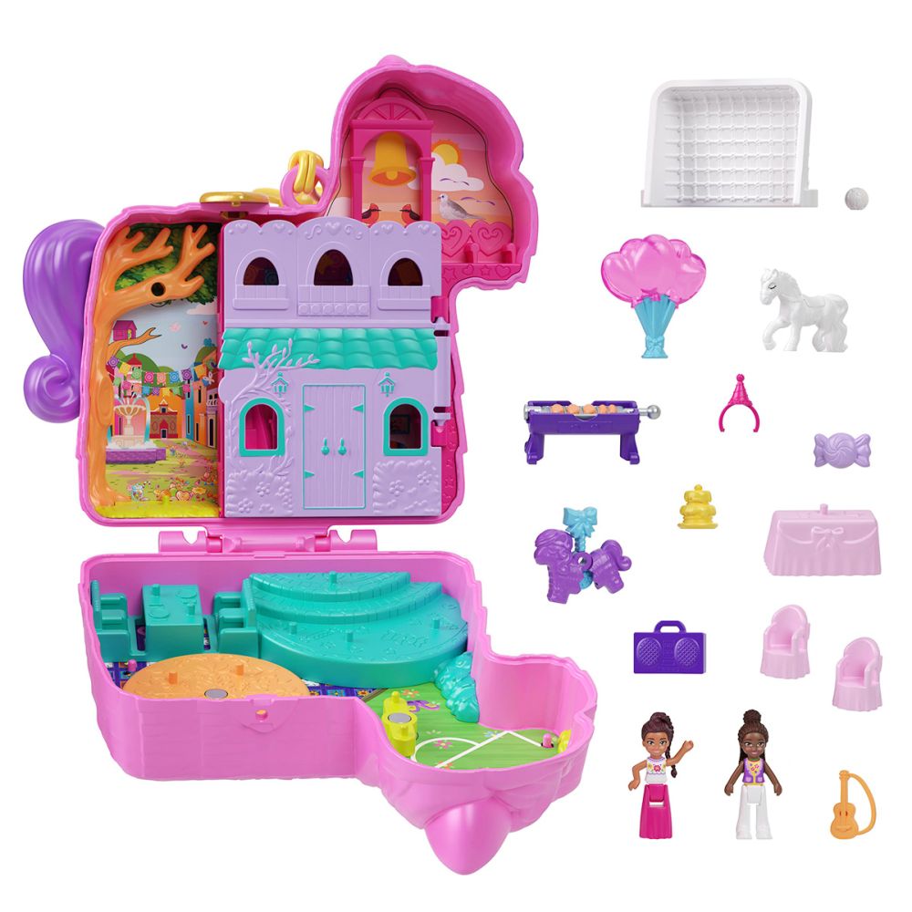 Комплект за игра с 2 кукли и 13 аксесоара, Polly Pocket, Pinata Party, HKV32