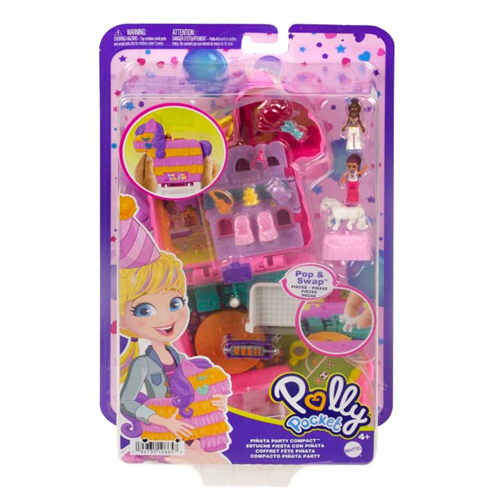 Комплект за игра с 2 кукли и 13 аксесоара, Polly Pocket, Pinata Party, HKV32