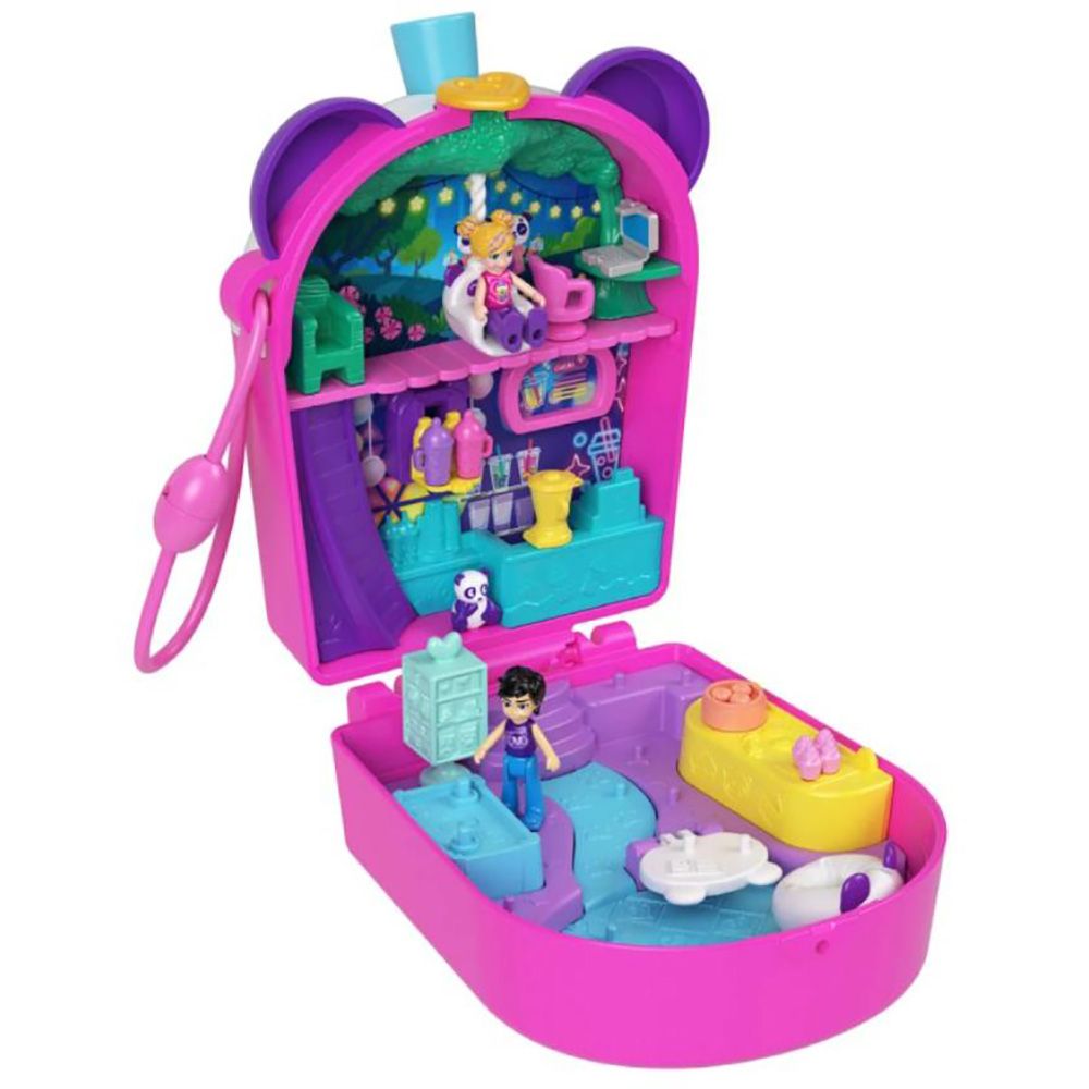 Комплект за игра с 2 кукли и 12 аксесоара Polly Pocket, Bubble Tea Panda, HWN95