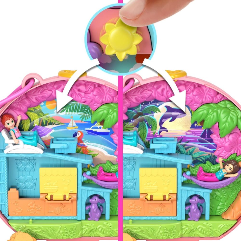 Комплект за игра с 2 кукли и 12 аксесоара Polly Pocket, Adventure Moped, HWN98