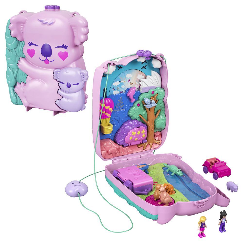 Комплект за игра с 2 кукли и аксесоари в чанта, Polly Pocket, Koala, GXC95