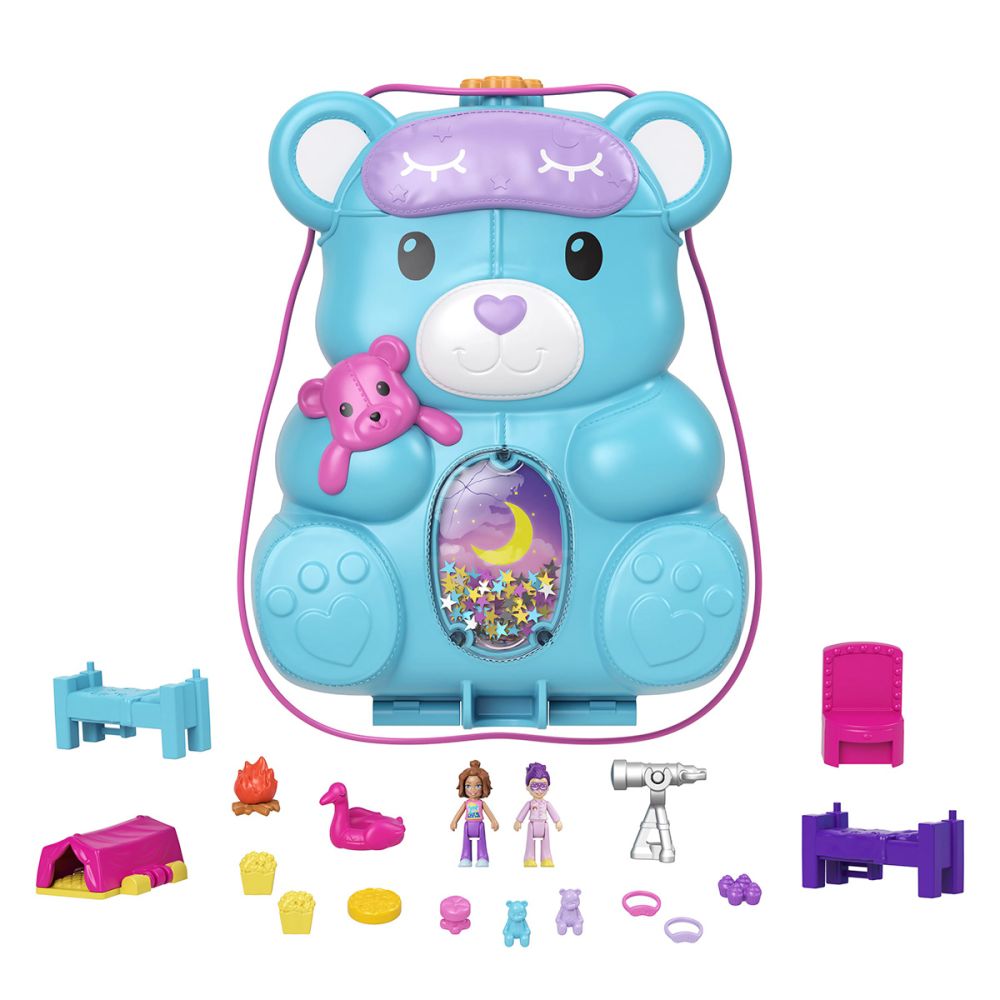 Комплект за игра с 2 кукли и аксесоари в чанта, Polly Pocket, Teddy Bear, HGC39