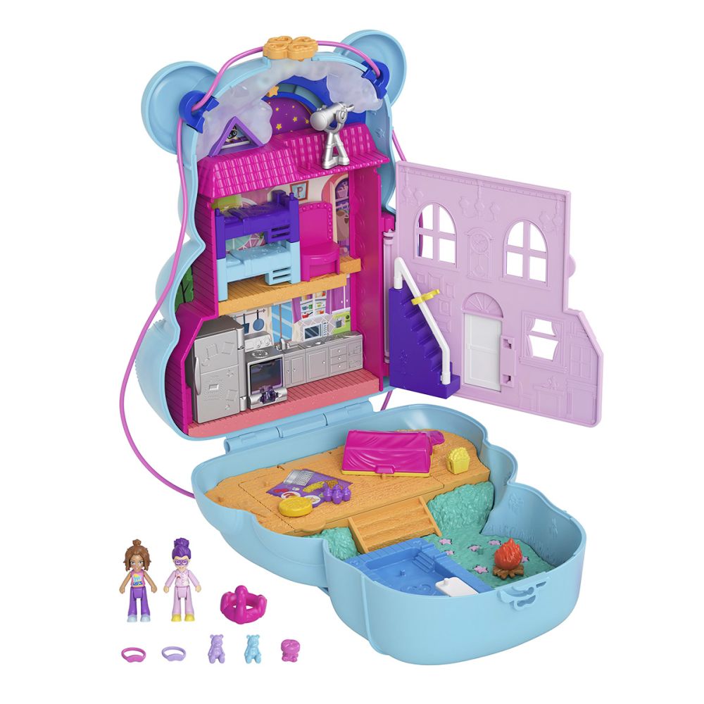 Комплект за игра с 2 кукли и аксесоари в чанта, Polly Pocket, Teddy Bear, HGC39