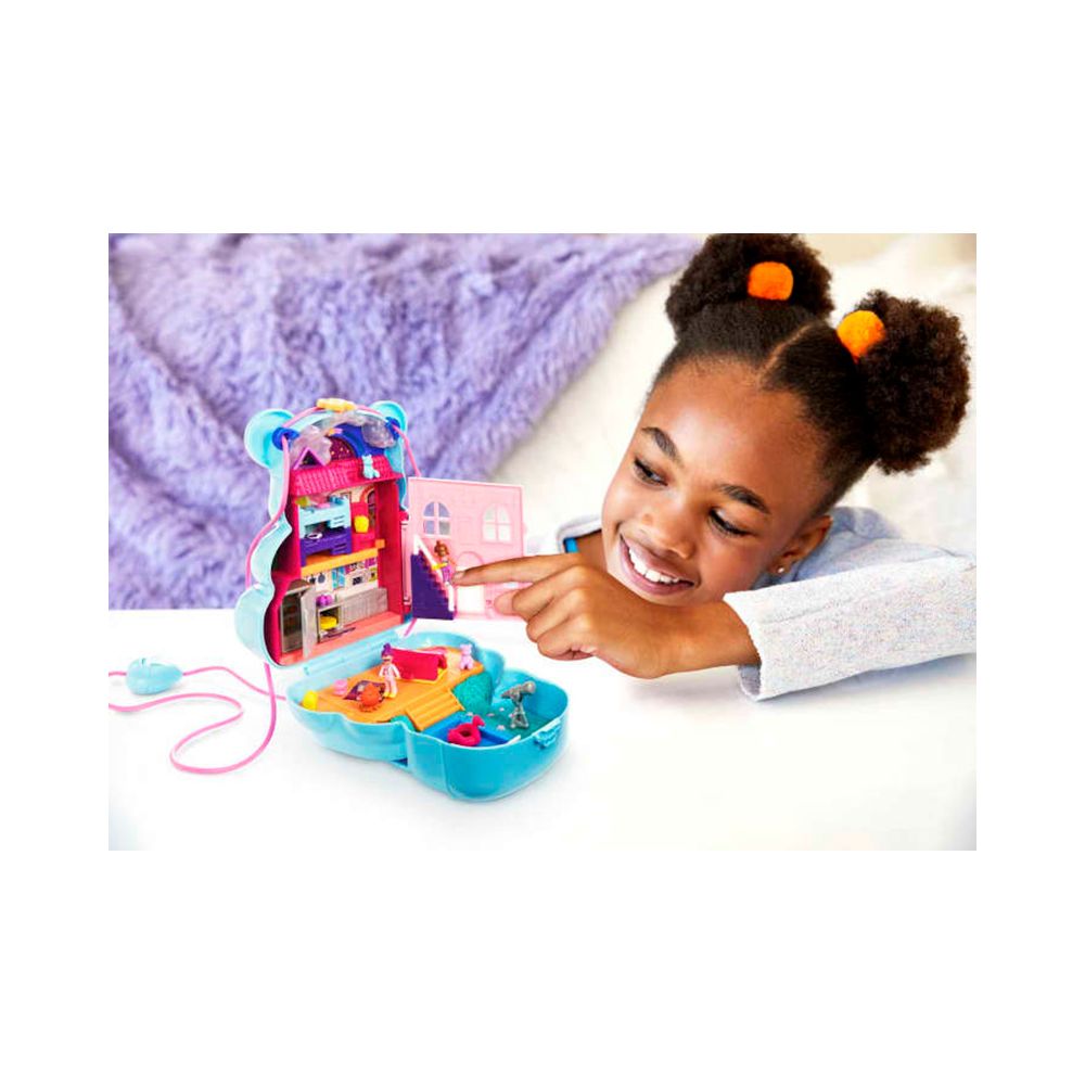 Комплект за игра с 2 кукли и аксесоари в чанта, Polly Pocket, Teddy Bear, HGC39