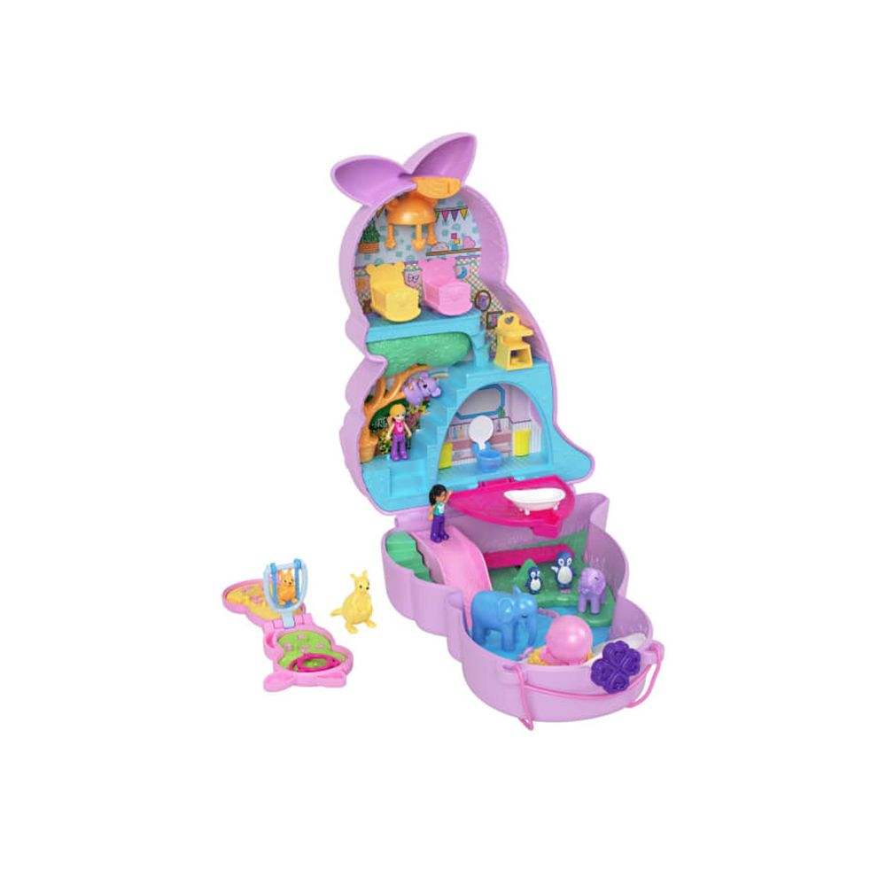Комплект за игра с 2 кукли и аксесоари в чанта, Polly Pocket, Mama and Joey Kangaroo, HKV50