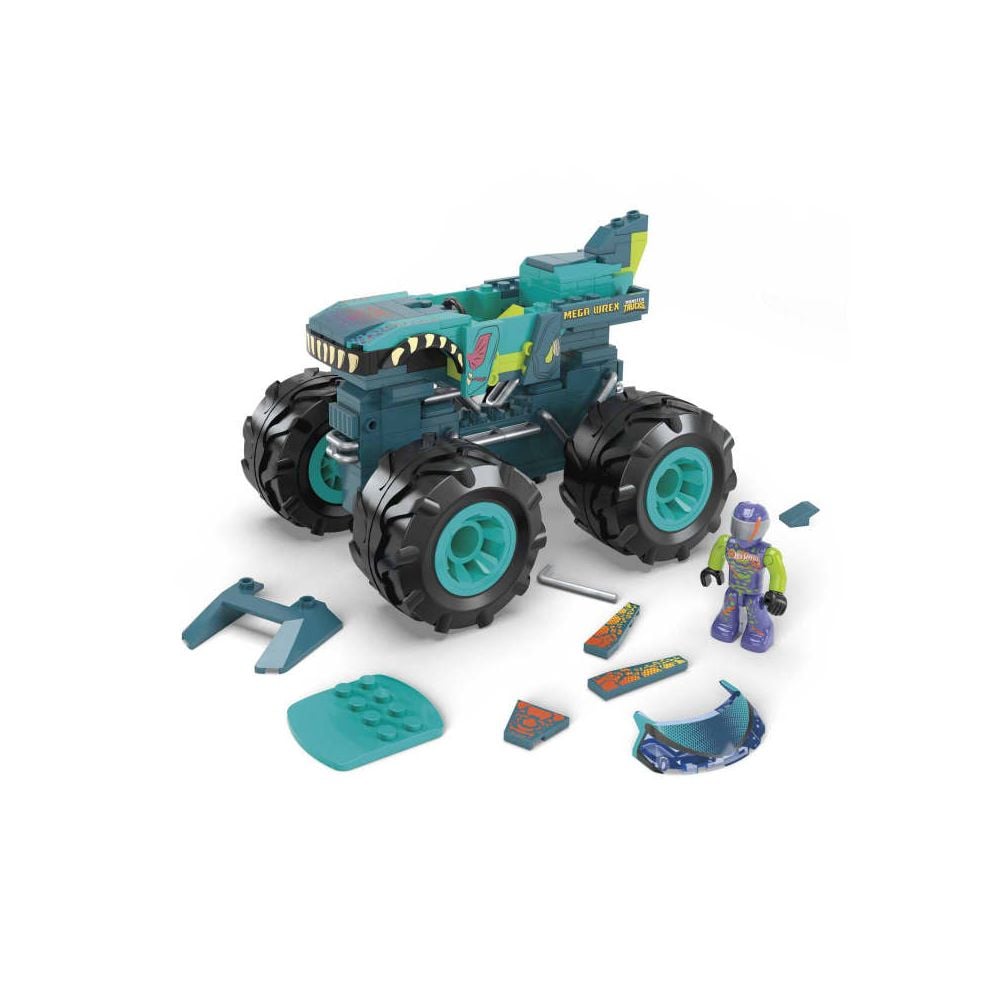 Строителен комплект, Hot Wheels, Monster Truck, Mega Wrex, 187 части, HDJ95
