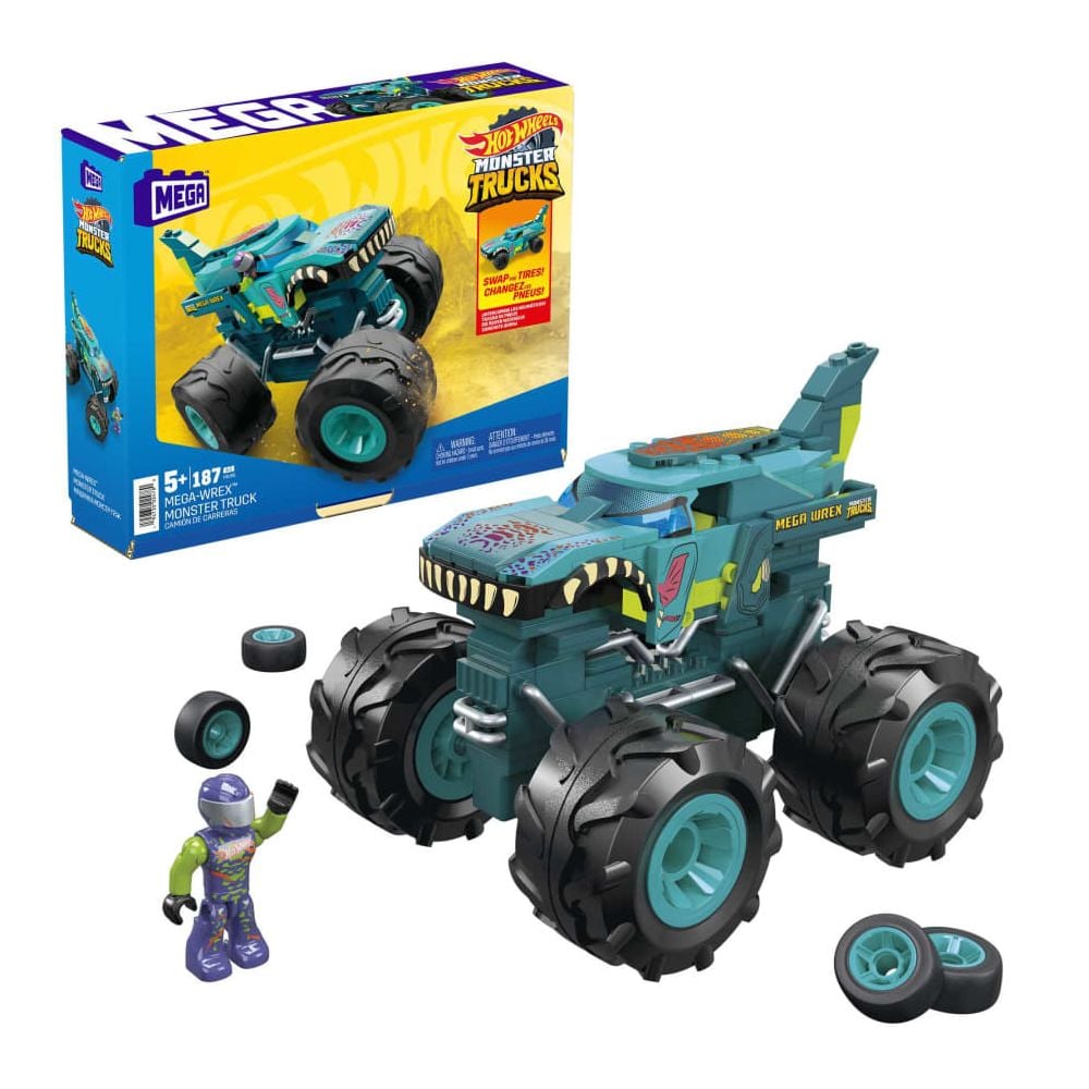 Строителен комплект, Hot Wheels, Monster Truck, Mega Wrex, 187 части, HDJ95