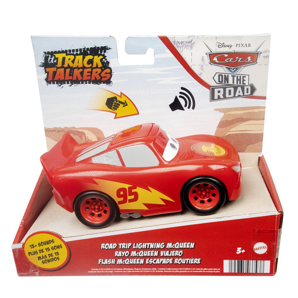 Колата със звуци, Disney Cars, Road Trip Lightning McQueen, 14 см, HFC53