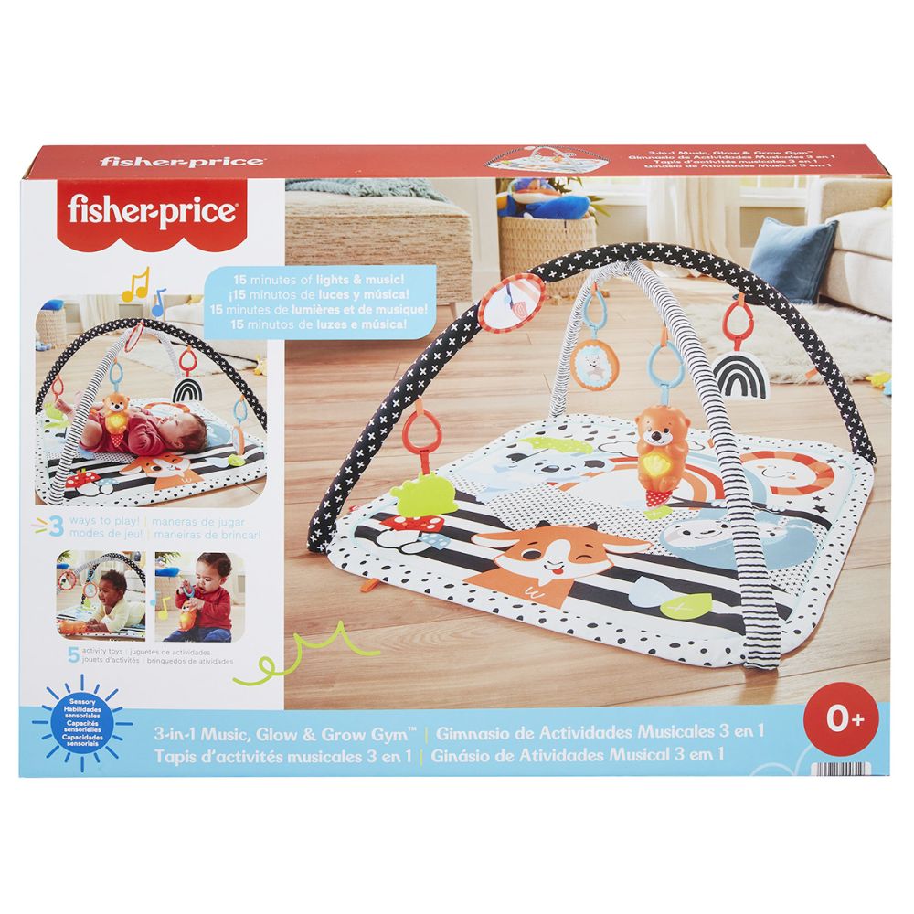 Матрак за занимания за бебета 3 в 1, Fisher Price, Glow and Grow Gym, HBP41