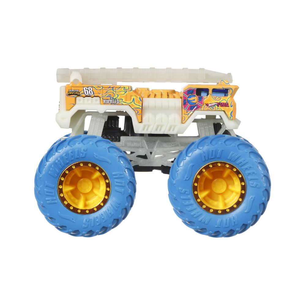 Количка Monster Trucks, Hot Wheels, Glow in the Dark, 1:64, 5 Alarm, HCB53