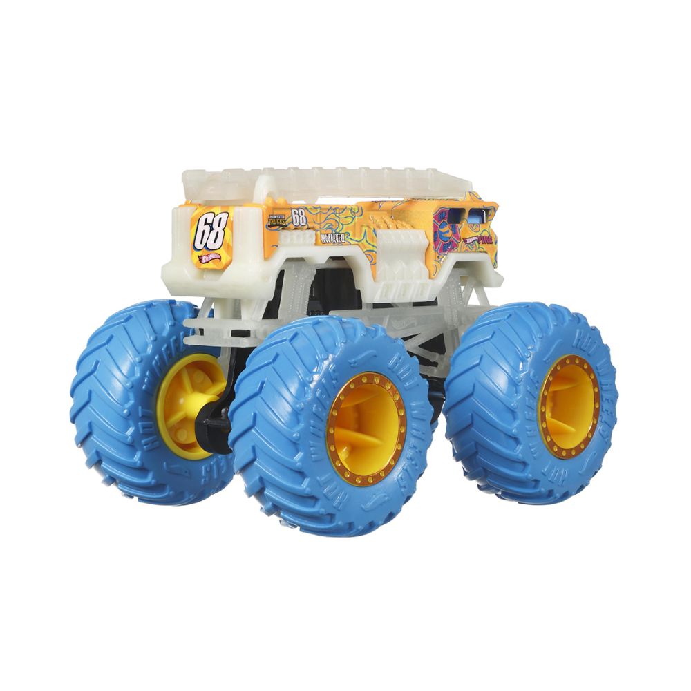 Количка Monster Trucks, Hot Wheels, Glow in the Dark, 1:64, 5 Alarm, HCB53