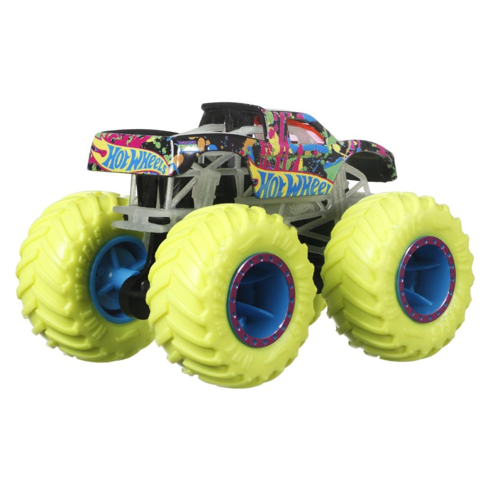 Количка Monster Trucks, Hot Wheels, Glow in the Dark, 1:64, Podium Crasher, HCB51