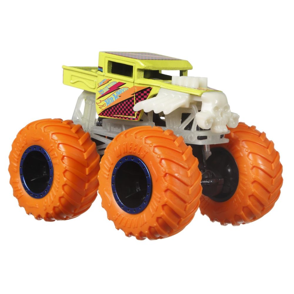 Количка Monster Trucks, Hot Wheels, Glow in the Dark, 1:64, Bone Shaker, HCB55