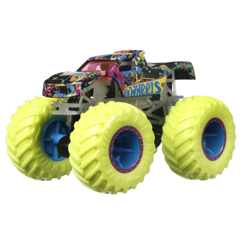 Количка Monster Trucks, Hot Wheels, Glow in the Dark, 1:64, Podium Crasher, HCB51