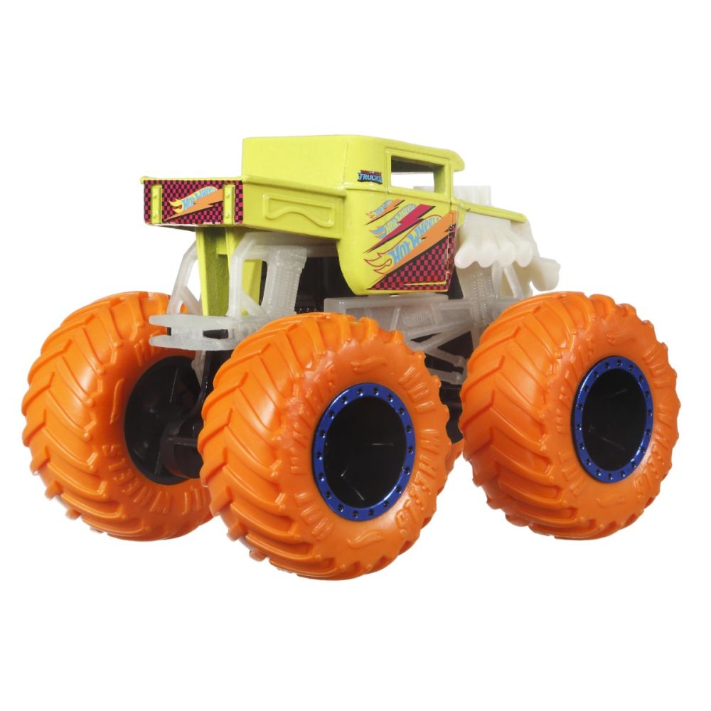 Количка Monster Trucks, Hot Wheels, Glow in the Dark, 1:64, Bone Shaker, HCB55