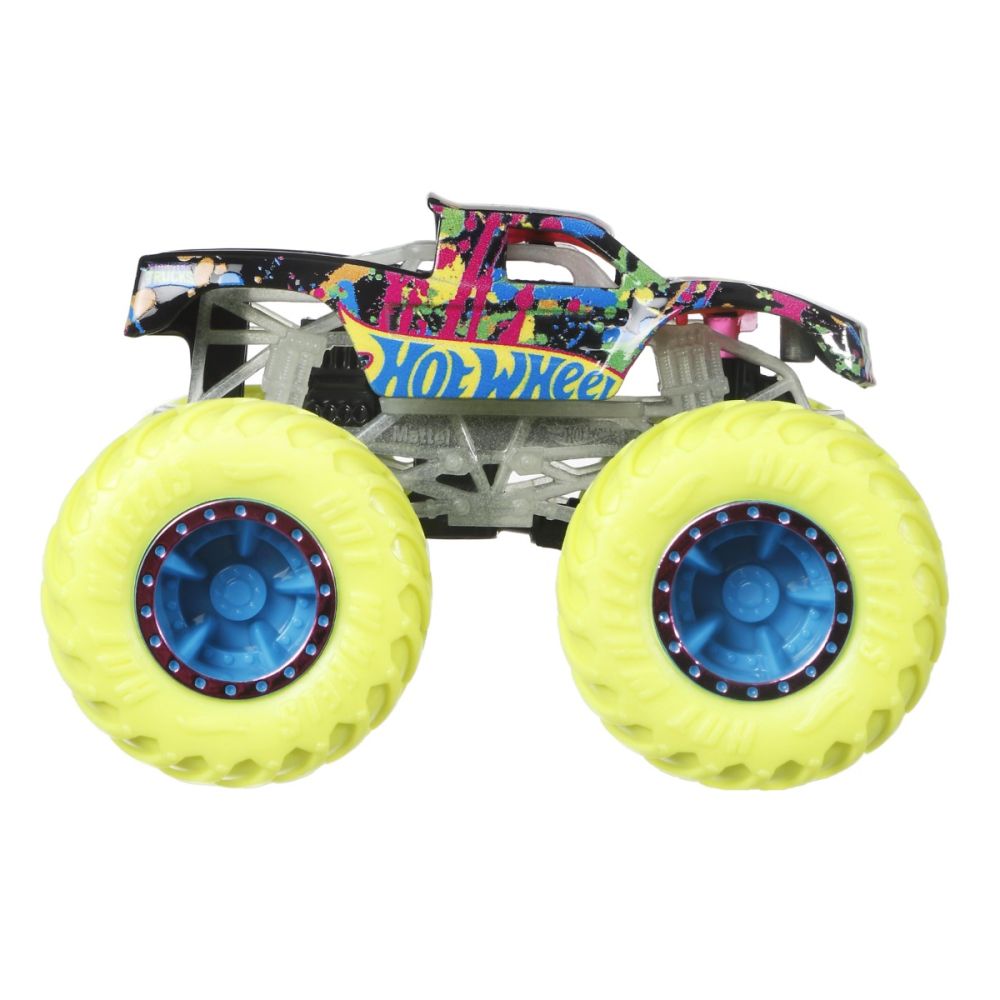 Количка Monster Trucks, Hot Wheels, Glow in the Dark, 1:64, Podium Crasher, HCB51
