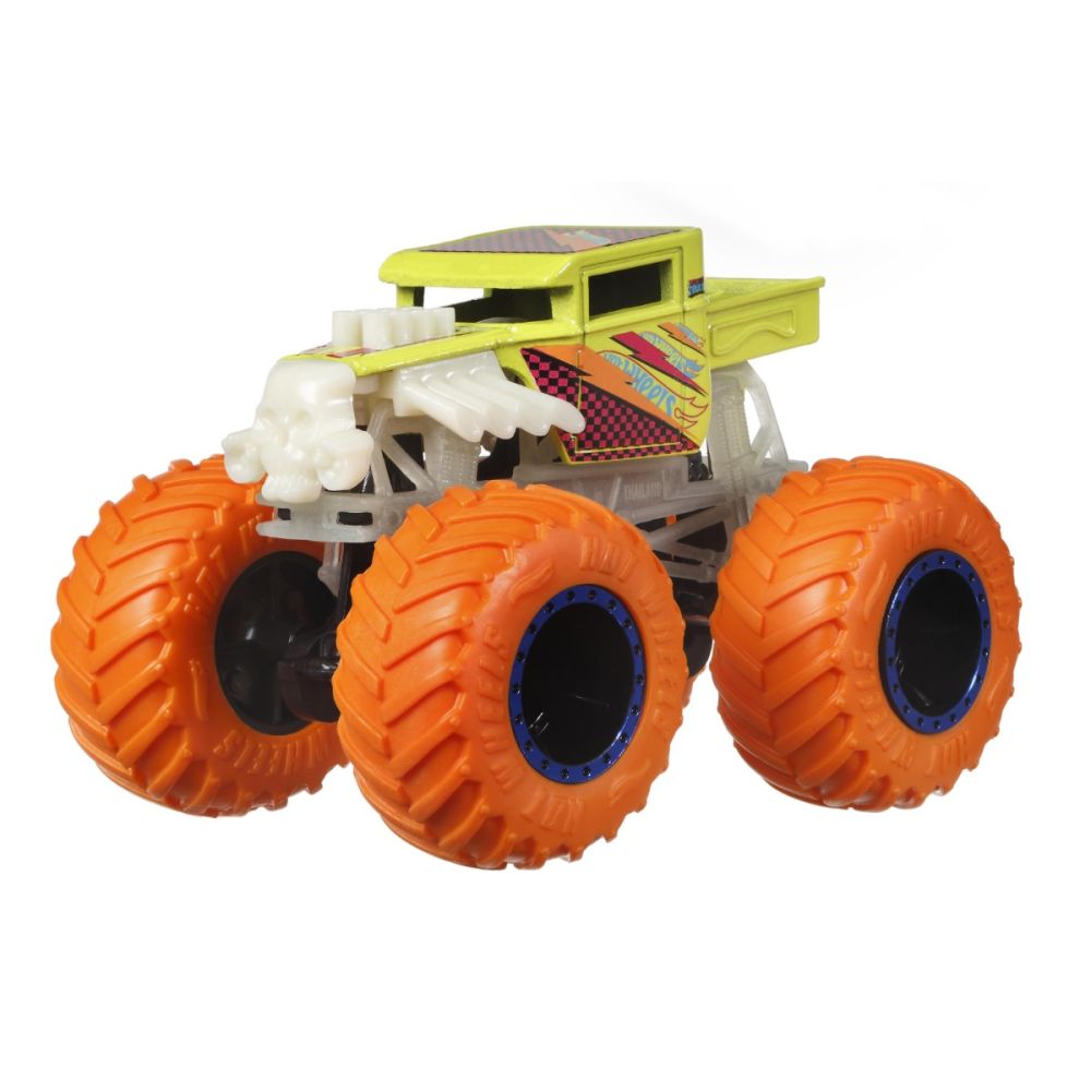 Количка Monster Trucks, Hot Wheels, Glow in the Dark, 1:64, Bone Shaker, HCB55