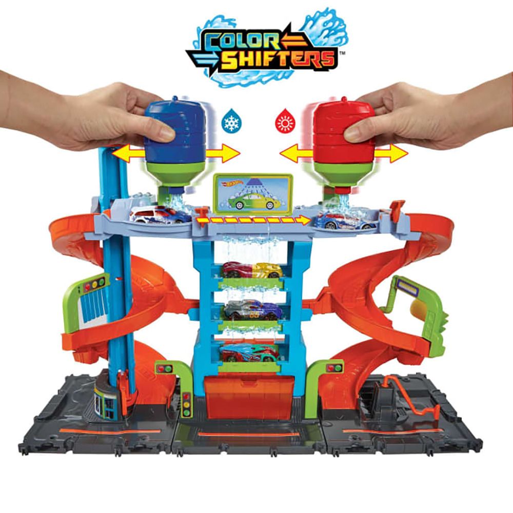 Комплект за игра с кола, Hot Wheels, Mega Tower, Автомивка, HDP05