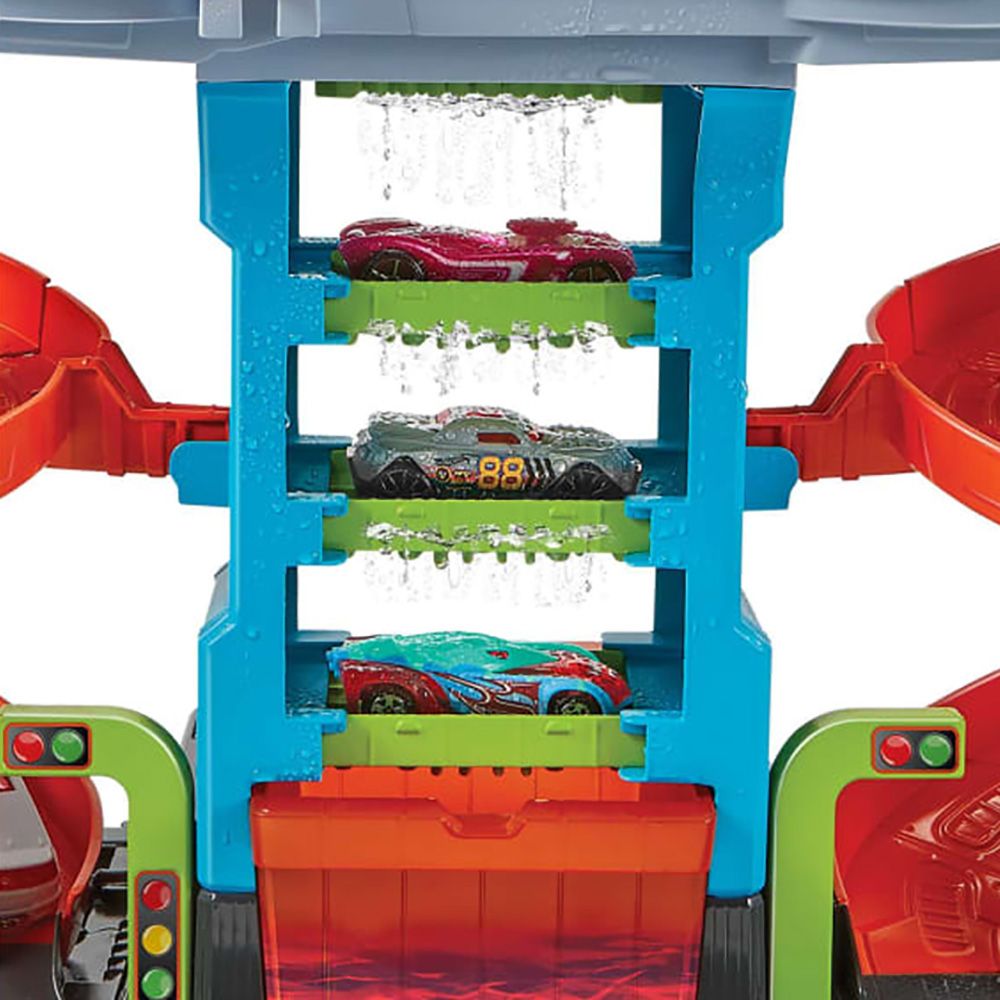 Комплект за игра с кола, Hot Wheels, Mega Tower, Автомивка, HDP05