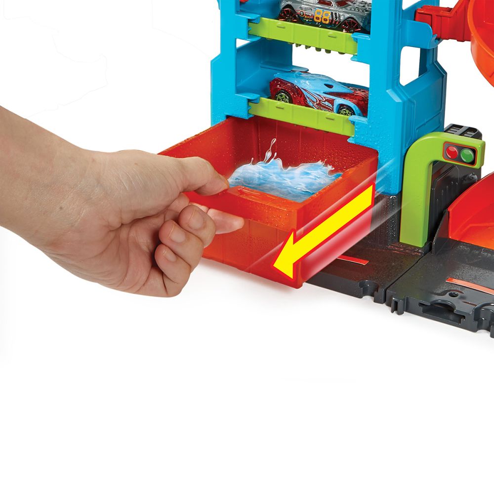 Комплект за игра с кола, Hot Wheels, Mega Tower, Автомивка, HDP05