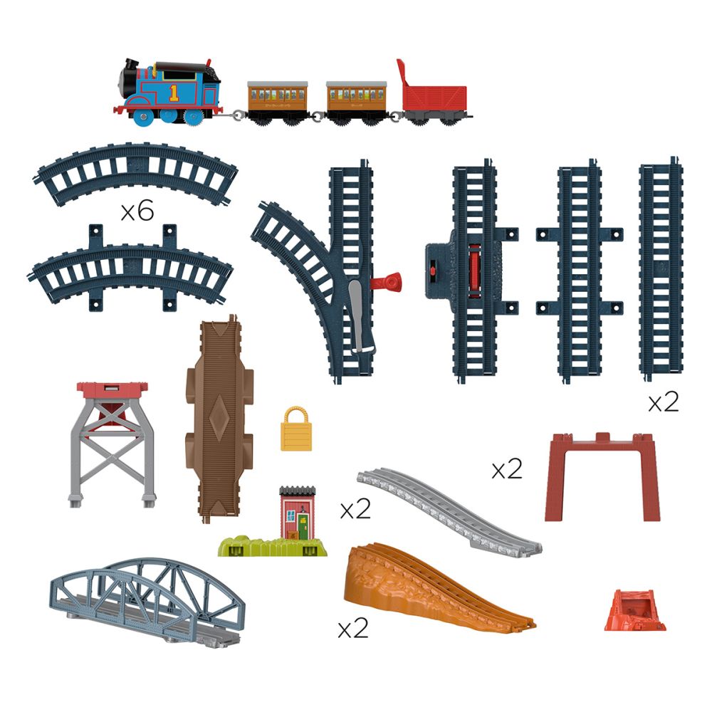 Комплект за игра, Моторизиран локомотив с 3 вагона, Thomas and Friends, HGX64