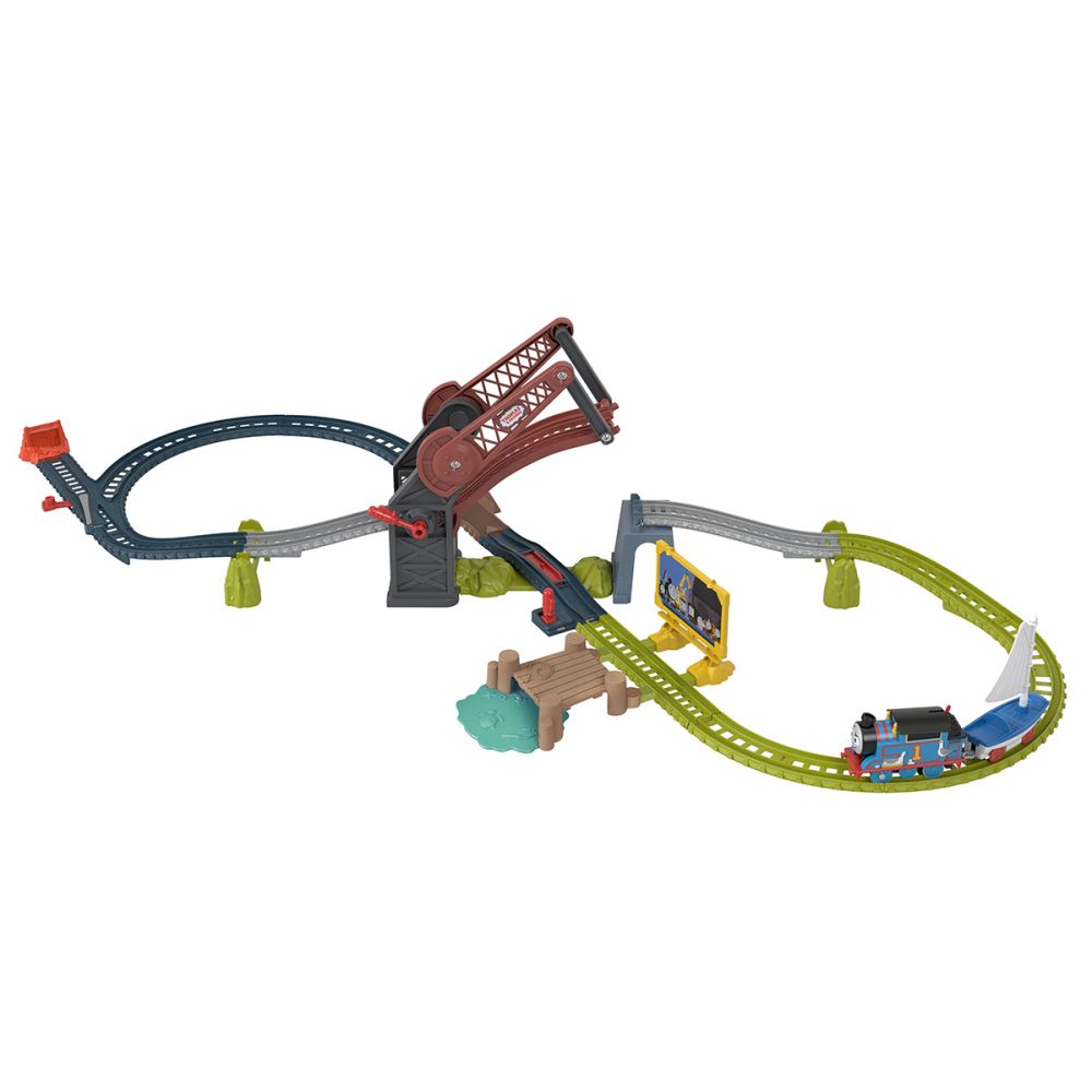 Комплект за игра, Самоходен локомотив с мост, Thomas and Friends, Thomas и Skiff, HGX65