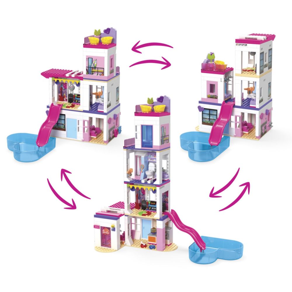 Комплект за игра с мини кукли изненада, Mega Bloks, Barbie Color Reveal, Dreamhouse, HHM01