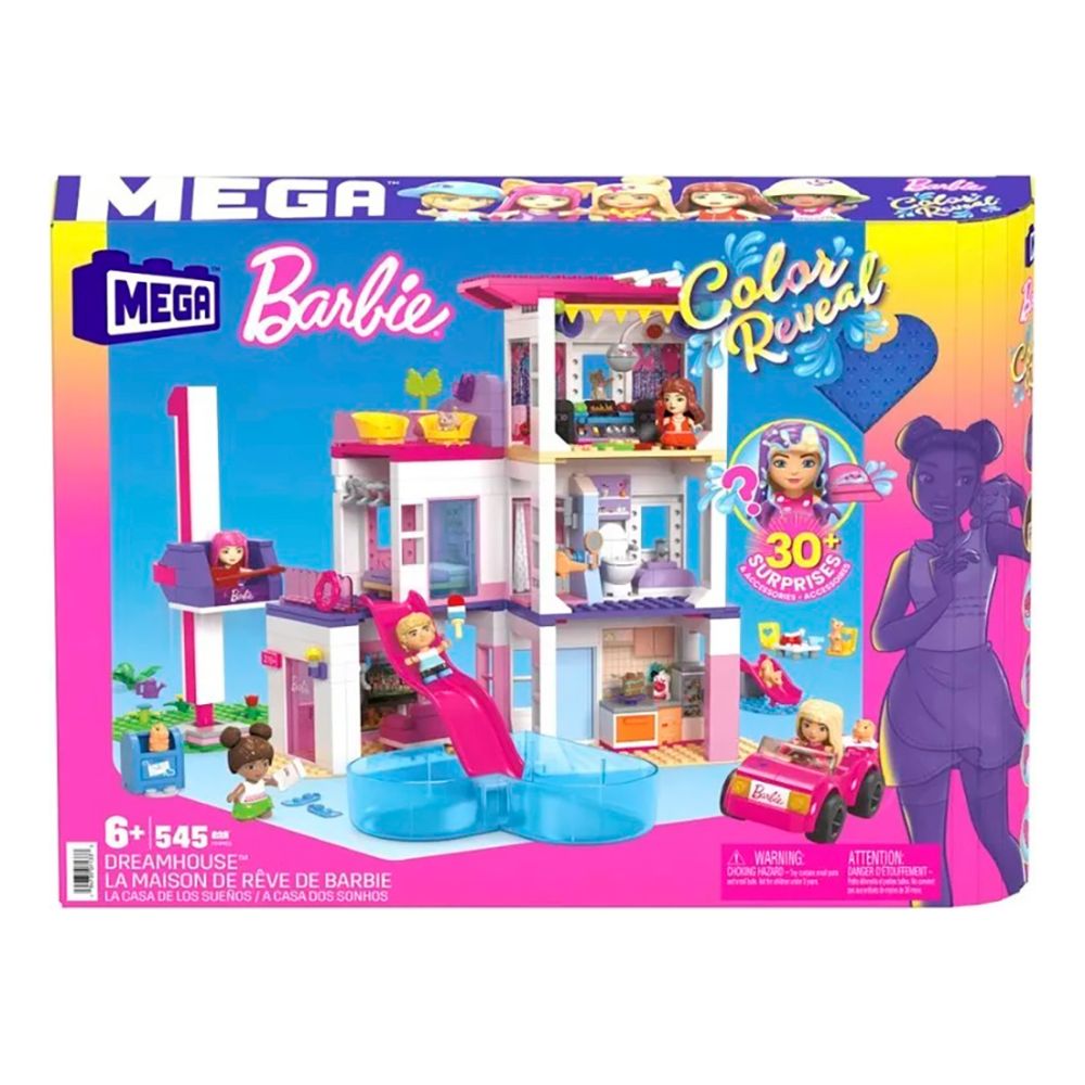 Комплект за игра с мини кукли изненада, Mega Bloks, Barbie Color Reveal, Dreamhouse, HHM01