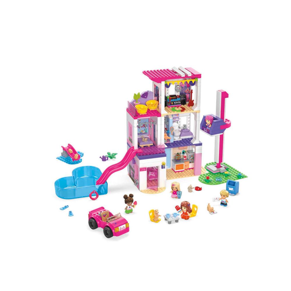 Комплект за игра с мини кукли изненада, Mega Bloks, Barbie Color Reveal, Dreamhouse, HHM01