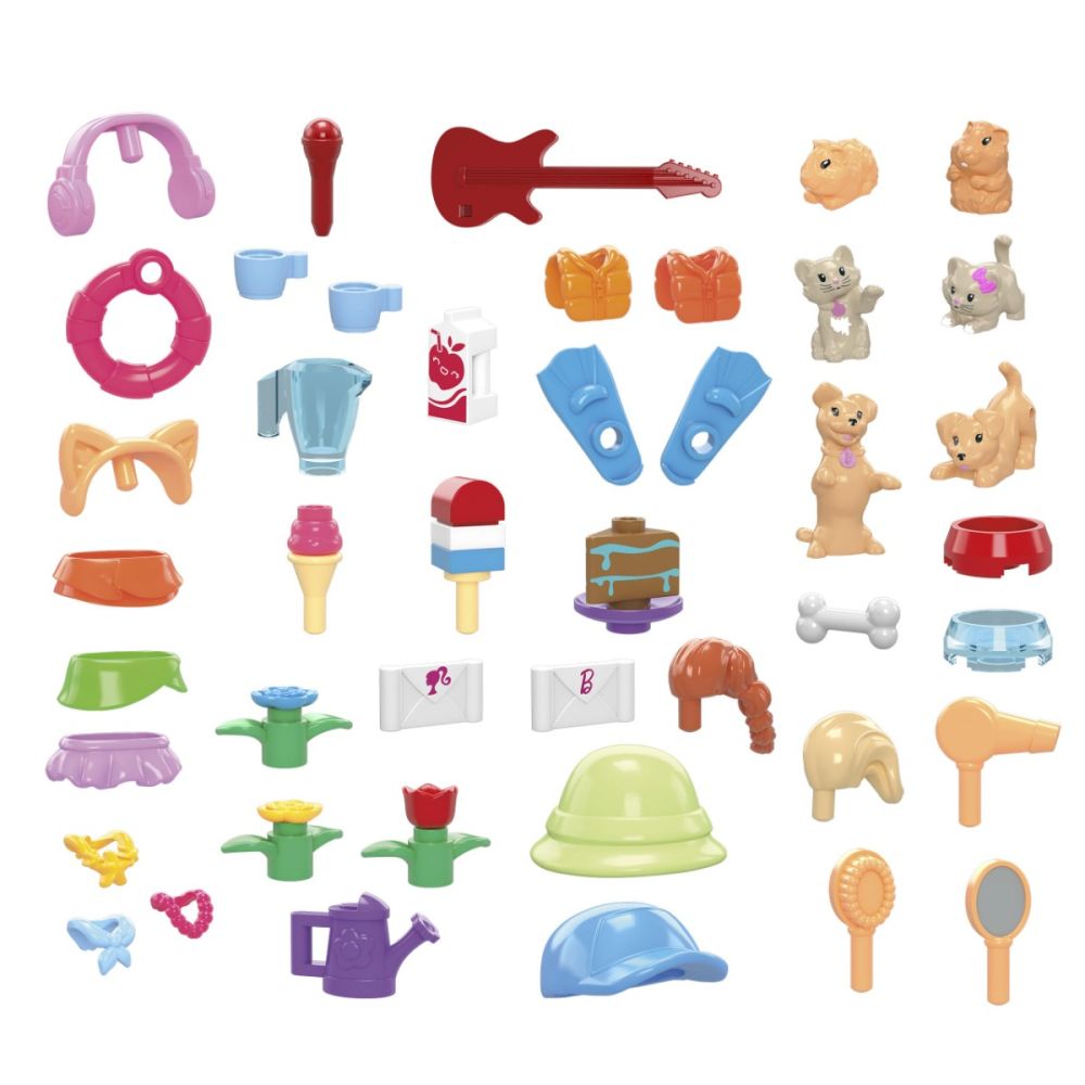 Комплект за игра с мини кукли изненада, Mega Bloks, Barbie Color Reveal, Dreamhouse, HHM01