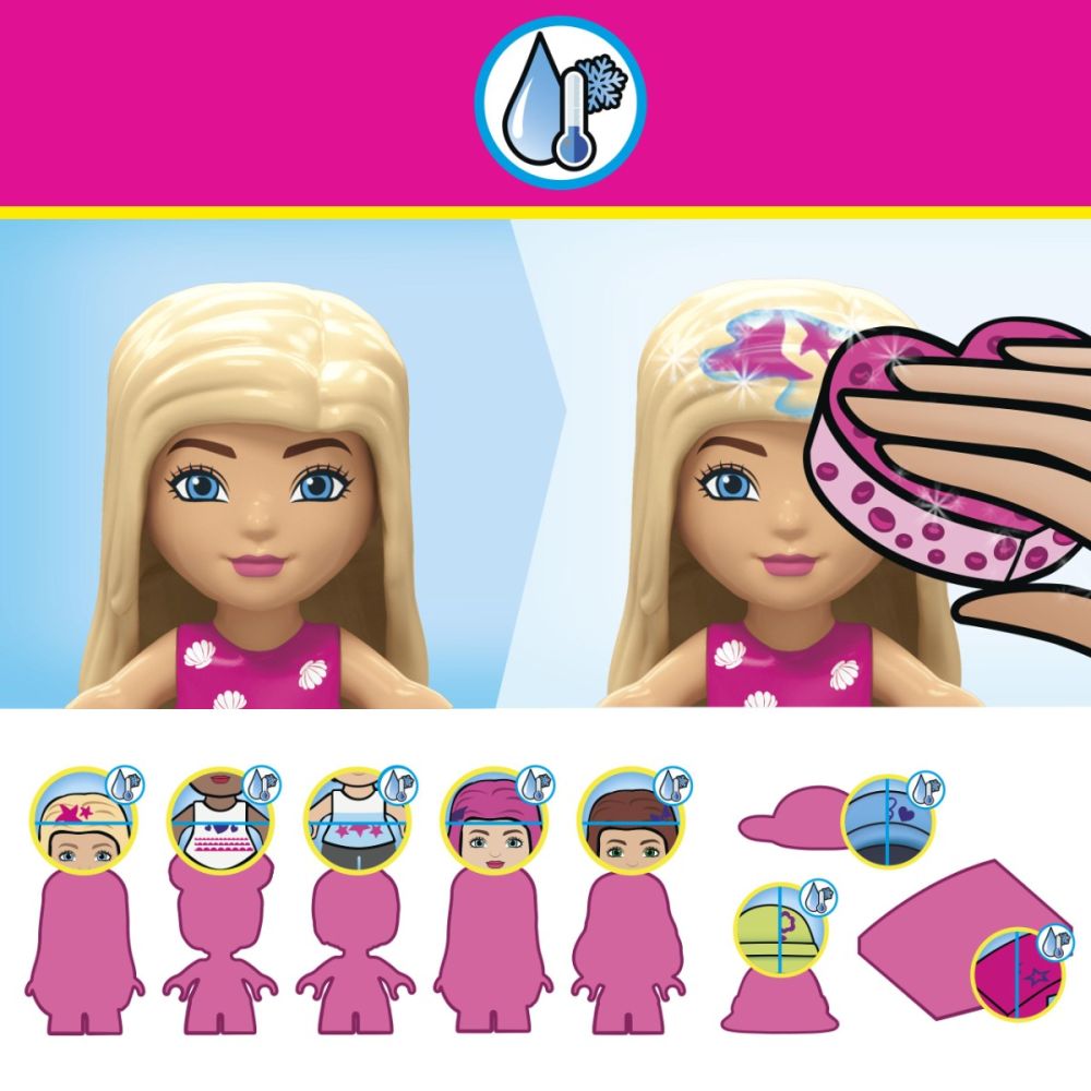 Комплект за игра с мини кукли изненада, Mega Bloks, Barbie Color Reveal, Dreamhouse, HHM01